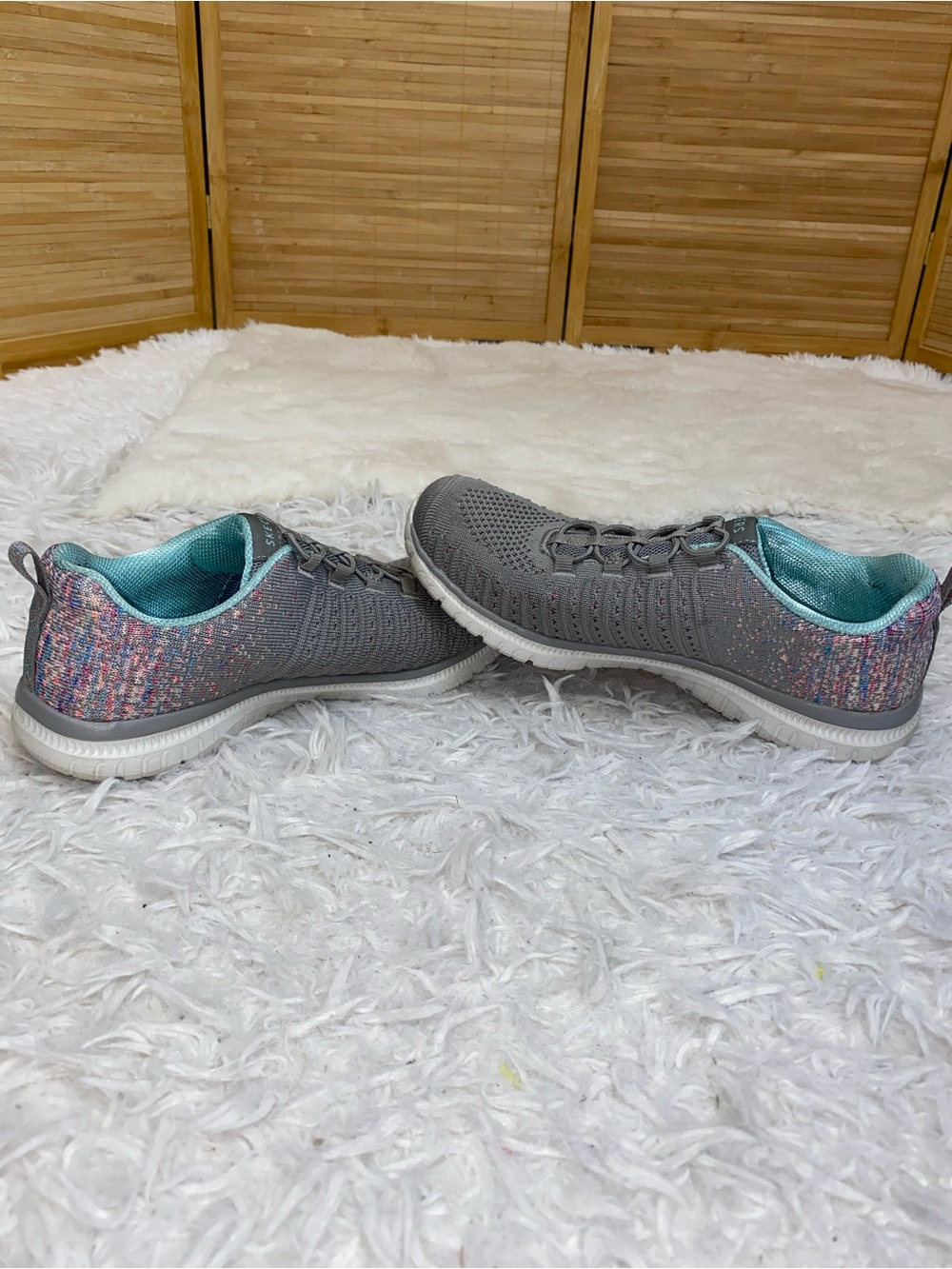 Sketchers memory foam Virtue gray slip on shoes tennis shoes womans size 7.5 - Picture 3 of 8